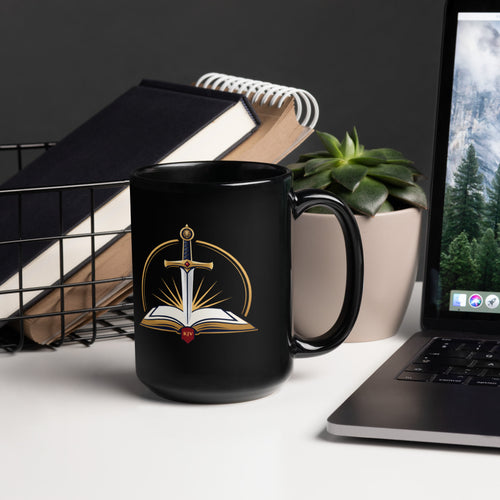 Living Sword Ministries Black Glossy Mug